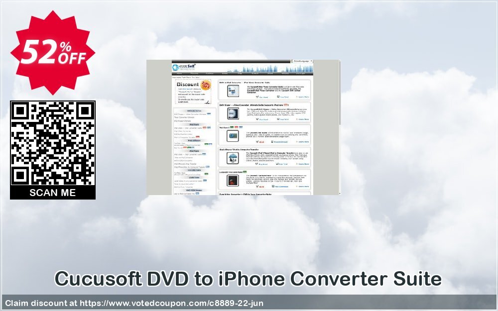 Cucusoft DVD to iPhone Converter Suite Coupon, discount Cucusoft DVD to iPhone Converter Suite imposing promotions code 2024. Promotion: Cucusoft discount coupons (8889)