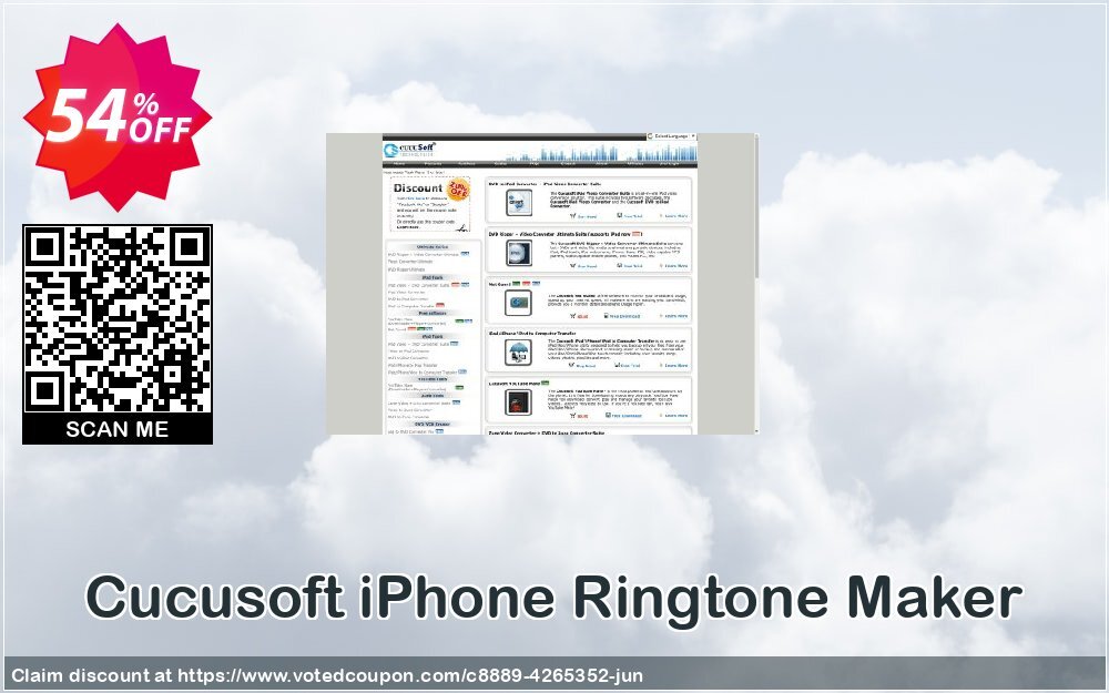 Cucusoft iPhone Ringtone Maker Coupon, discount Cucusoft iPhone Ringtone Maker stirring offer code 2024. Promotion: stirring offer code of Cucusoft iPhone Ringtone Maker 2024