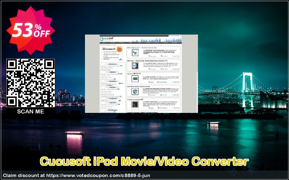 Cucusoft iPod Movie/Video Converter Coupon, discount Cucusoft iPod Movie/Video Converter hottest offer code 2024. Promotion: Cucusoft discount coupons (8889)