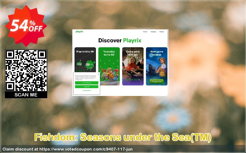 Fishdom: Seasons under the Sea, TM  Coupon, discount Discount 50% for all products. Promotion: 