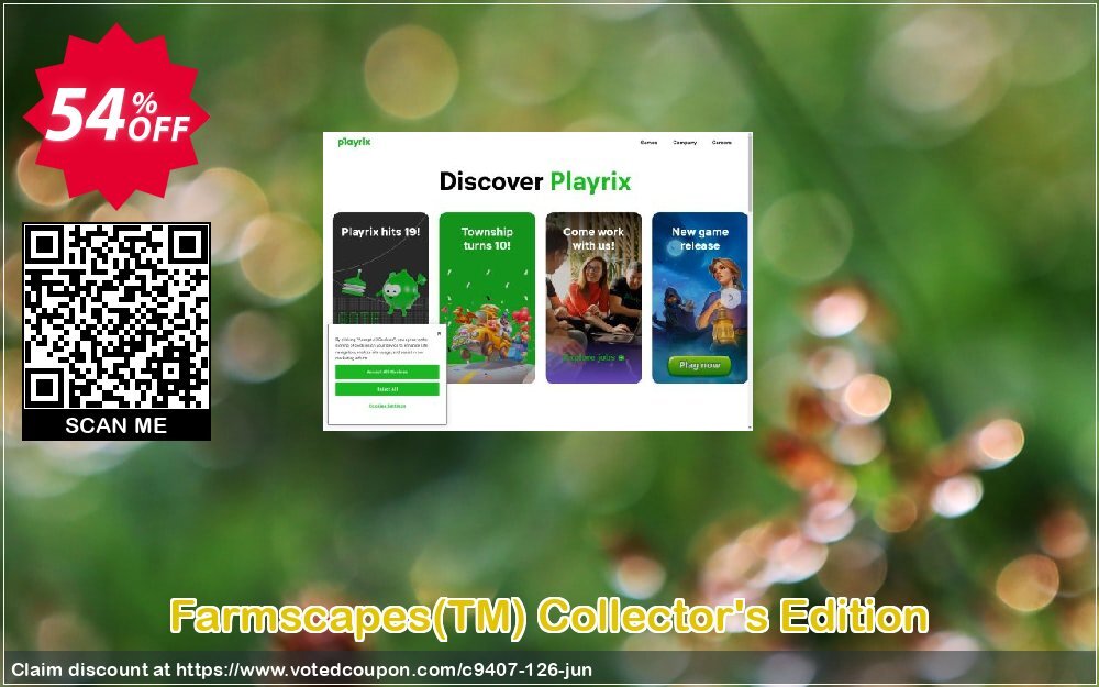 Farmscapes, TM Collector's Edition Coupon, discount Discount 50% for all products. Promotion: 
