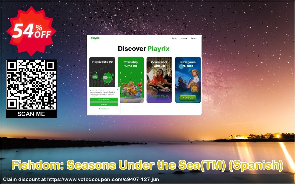 Fishdom: Seasons Under the Sea, TM , Spanish  Coupon, discount Discount 50% for all products. Promotion: 