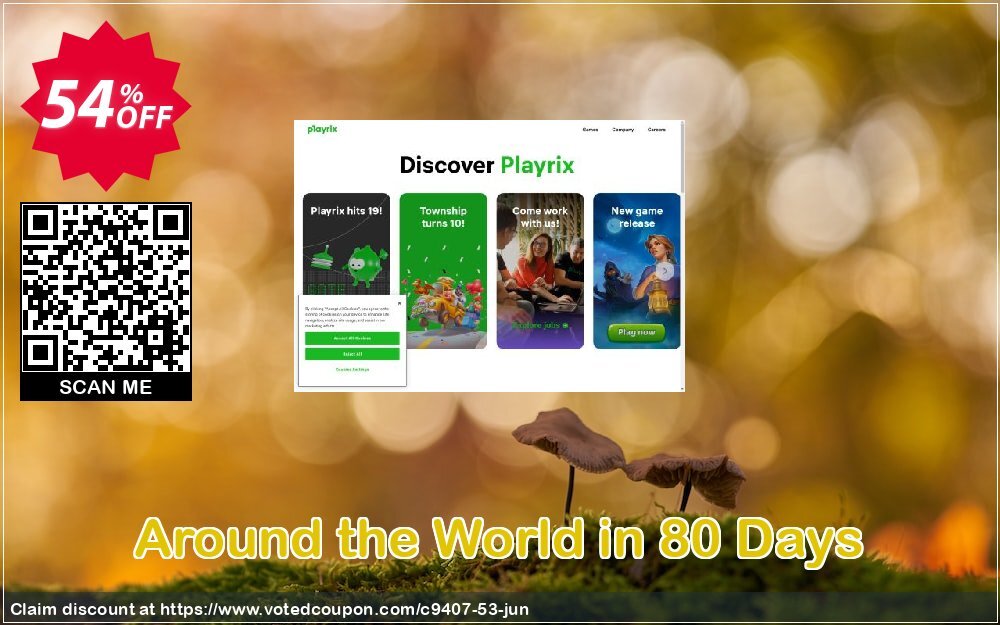 Around the World in 80 Days Coupon, discount Discount 50% for all products. Promotion: 