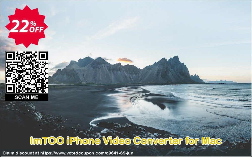 ImTOO iPhone Video Converter for MAC Coupon, discount ImTOO coupon discount (9641). Promotion: ImTOO promo code