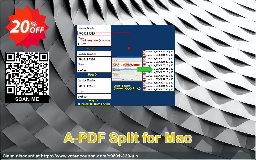 A-PDF Split for MAC Coupon, discount A-PDF Coupon (9891). Promotion: 20% IVS and A-PDF