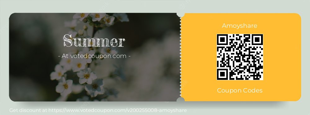 Amoyshare Coupon discount, offer to 2024 Summer