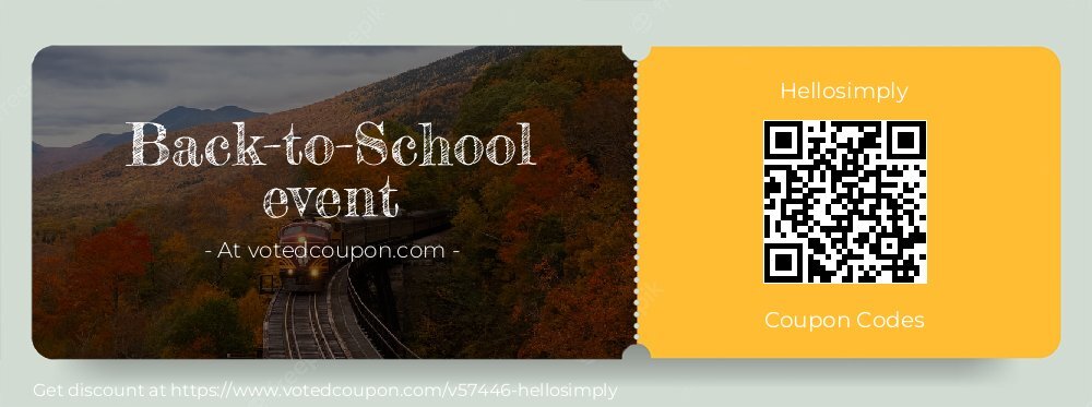 Hellosimply Coupon discount, offer to 2024 Back-to-School event